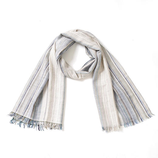 70cm宽 条纹格子 克什米尔pashmina羊绒围巾 商品图3