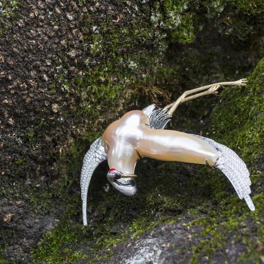 「云中鹤」巴洛克珍珠钻石胸针 商品图1