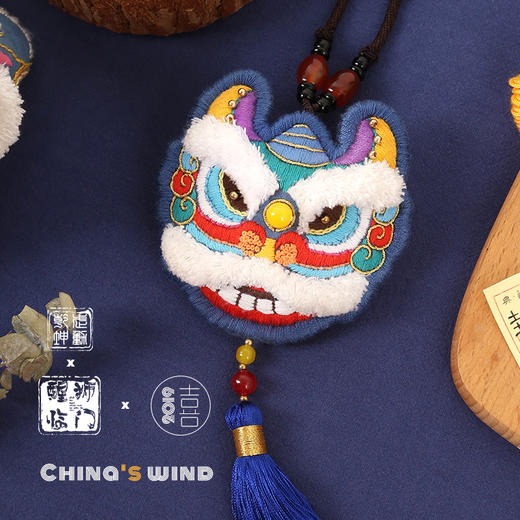 醒狮刺绣diy材料包  祈福平安、自绣送人的好礼物 商品图0