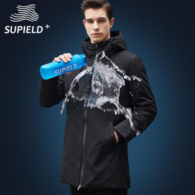 Supield素湃黑科技疏水中长款连帽棉衣男冬季外套棉服棉袄潮