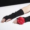 北京仓｜Catherine Osti-Mittens-黑色 露指手套 红花款［法国设计师］ 商品缩略图0