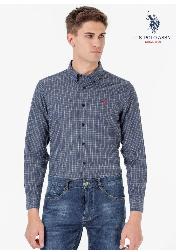 原价698特卖价99uspoloassn男士小格子衬衫7810103ou