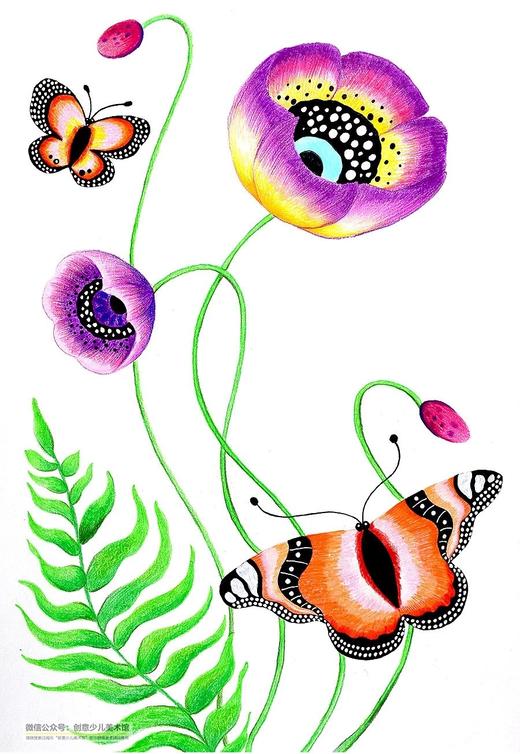 《彩铅色彩练习之虞美人》【自动发货：下单后，点击手机短信中收到的链接，即可获取文件下载的链接；如有任何问题，可添加客服微信hm33268获得帮助】 商品图0