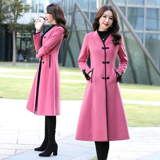 CQ  DC7827秋冬修身纯色显瘦毛呢外套【优】 商品图1