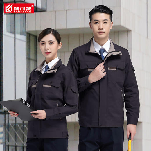 纯棉工作服套装男秋冬季双层耐磨加厚电焊电工服全棉劳保工人工服 商品图2