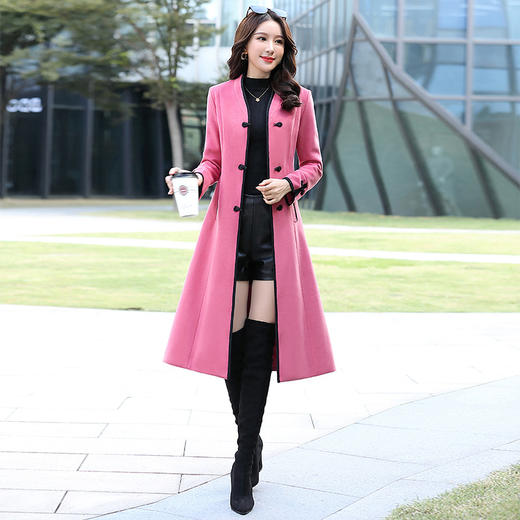 CQ  DC7827秋冬修身纯色显瘦毛呢外套【优】 商品图3