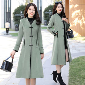 CQ  DC7827秋冬修身纯色显瘦毛呢外套【优】