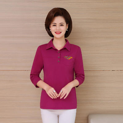 XRX xt19617 妈妈春秋装长袖T恤气质上衣小衫 商品图2