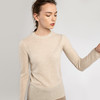322工房无染色羊绒圆领长袖稀针套头衫白色针织衫毛衣女慵懒洋气 商品缩略图3
