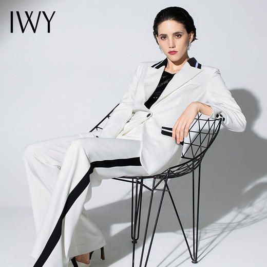 IWY/白色西装长裤套装A1193014C101+A1193014P301 商品图1