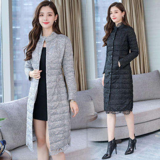 XTH-1266秋季新款韩版修身显瘦过膝棉服 商品图0