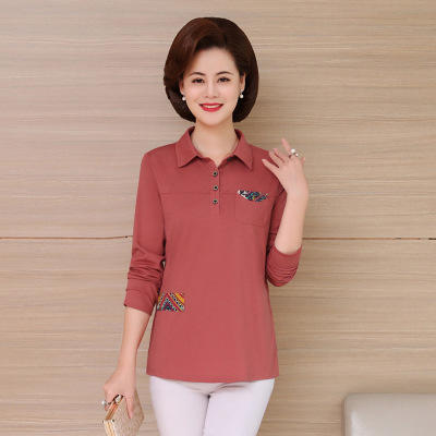 XRX xt19617 妈妈春秋装长袖T恤气质上衣小衫 商品图1