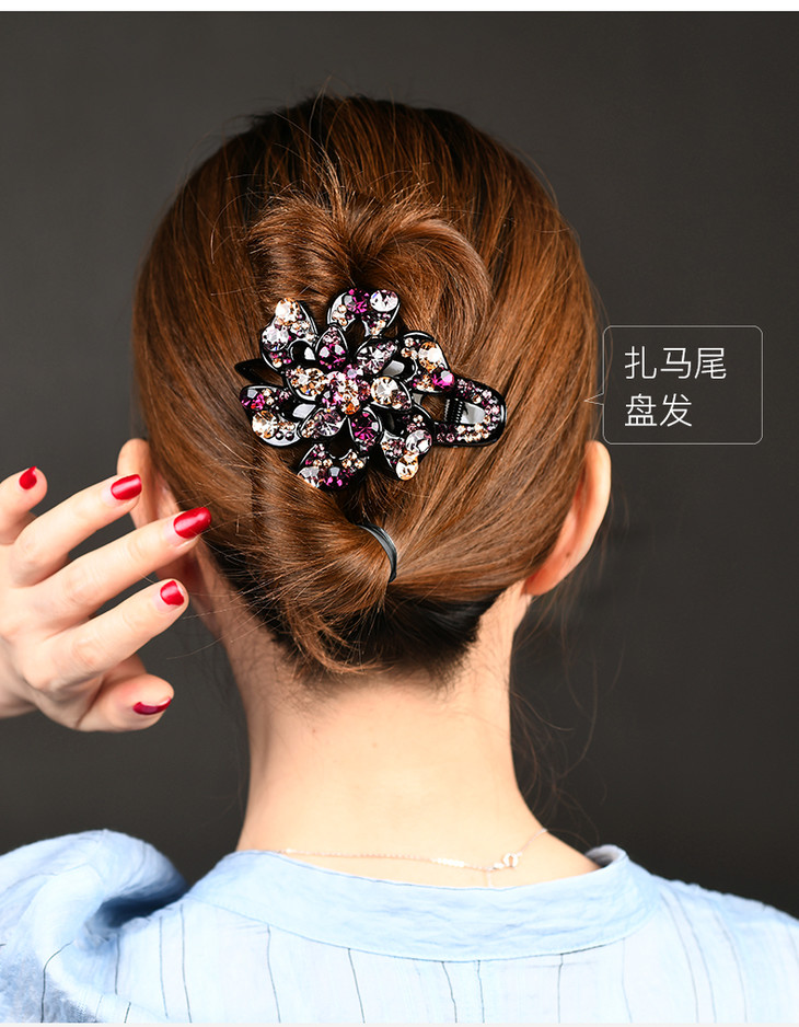2019发夹韩国鸭嘴夹头饰盘发抓夹水钻发卡ls103