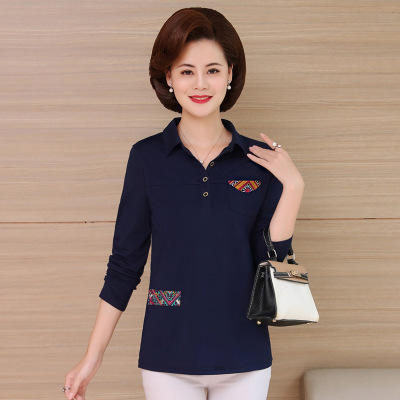 XRX xt19617 妈妈春秋装长袖T恤气质上衣小衫 商品图0