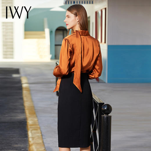 IWY/衬衫套裙职业装裙装气质女神范绑带衬衫正装女套装193078B1+S2 商品图4