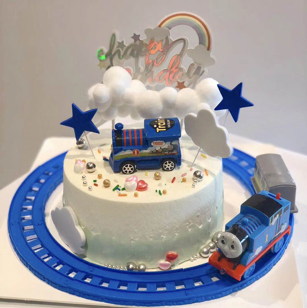 托马斯小火车奶油水果蛋糕