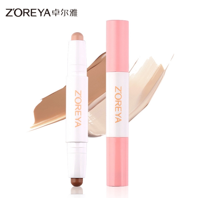 ZOREYA双头修容棒高光棒提亮两用初学者遮瑕修颜阴影V脸卧蚕笔JPY带授权招加盟代理