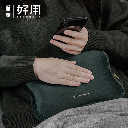 带绑带的绒面暖水袋 热水袋 商品图0