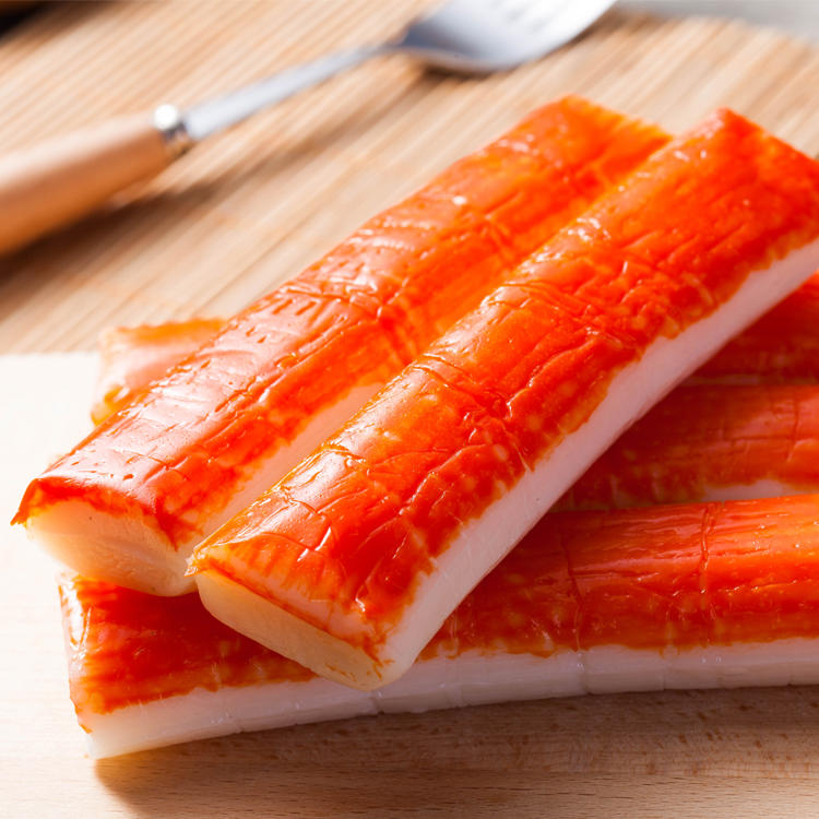 日本进口零食 丸玉水产北海道新鲜长脚即食蟹肉棒蟹肉卷蟹柳 45g