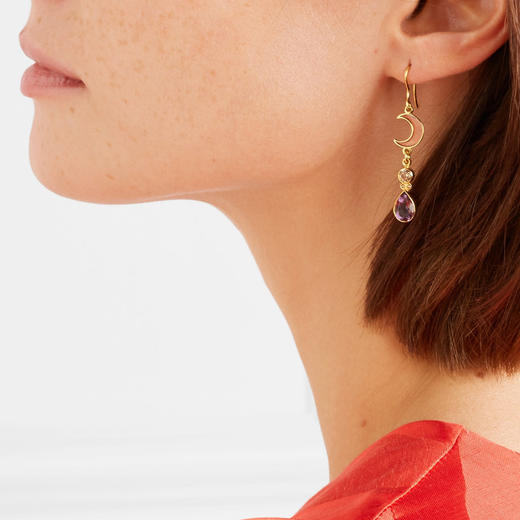 北京仓｜PERCOSSI PAPI-Sun & Moon-天然紫水晶 耳环［意大利设计师］ 商品图2