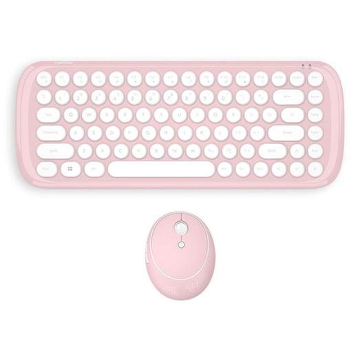 。【键鼠套餐】2.4G迷你无线键盘朋克巧克力键帽无线键鼠办公小键盘鼠标定制套装 商品图0