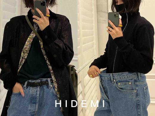 HIDEMI 百搭必备/黑色绵羊皮三粒扣腰带/可拉伸松紧弹力式 商品图7