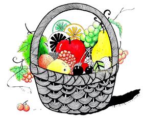 《篮子里的水果》线描【自动发货：下单后，点击手机短信中收到的链接，即可获取文件下载的链接；如有任何问题，可添加客服微信hm33268获得帮助】