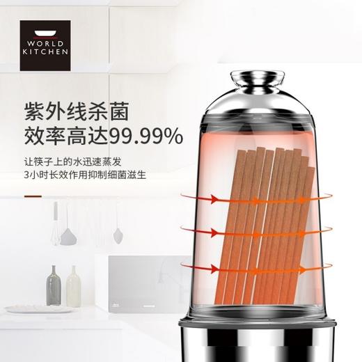 【授权商品】WORLD KITCHEN/美国康宁 WK-UCS/KZ 全自动带烘干家用筷子消毒机防霉红外线筷子器盒柜10双筷子JPY带授权招加盟代理 商品图0