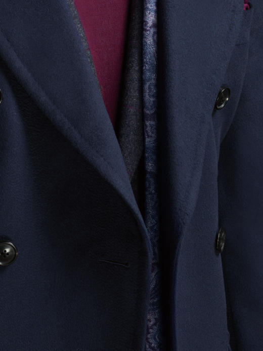 Stylbiella 羊绒羊毛藏蓝色切斯菲尔德大衣 商品图3