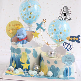 小飞象月亮蓝色气球八寸单款