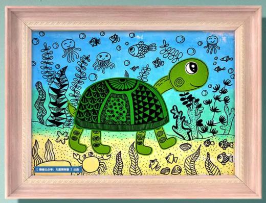 《可爱的小海龟》乌龟/海洋/线描【自动发货：下单后，点击手机短信中收到的链接，即可获取文件下载的链接；如有任何问题，可添加客服微信hm33268获得帮助】 商品图0