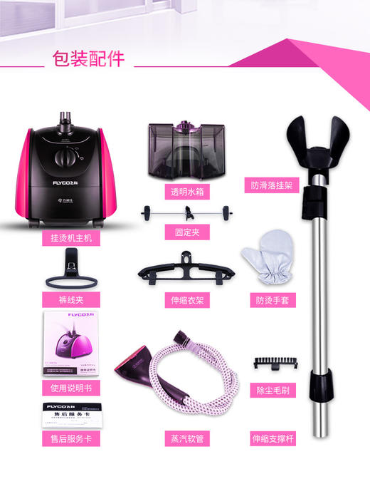 飞科（FLYCO）FI9816蒸汽挂烫机 手持家用电熨斗挂式蒸汽熨衣机JPY带授权招加盟代理 商品图8