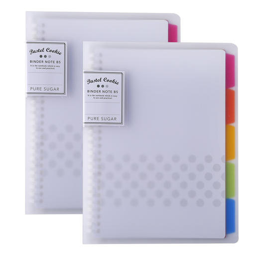 日本国誉(KOKUYO)淡彩曲奇26孔活页本子Campus活页纸替换芯精美5色索引分隔页 B5/40页透明 WSG-RUCP11T 商品图3