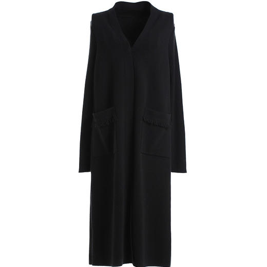 【两色可选】乔万尼春秋装修身外搭外套长袖羊毛针织开衫过膝长款EN3M398 商品图4