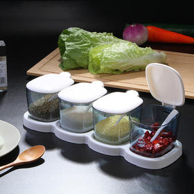 茶花 4组调料盒调味罐塑料调料瓶套装 B25003