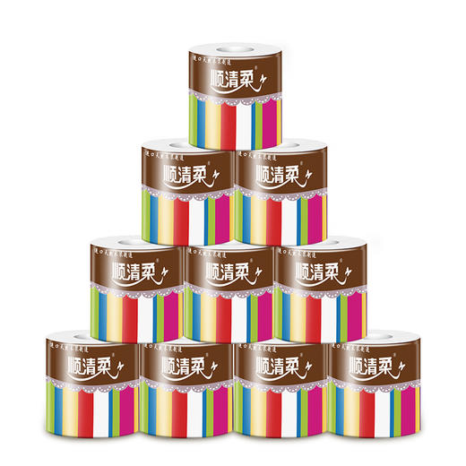 顺清柔 有芯卷纸卫生纸 彩虹系列4层200g*10卷（2kg/提） 商品图6