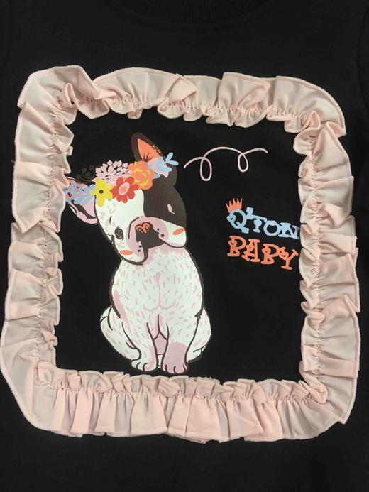 棉果果春秋季女童小毛圈莫代尔花边圆领卫衣  M322180219438 商品图3