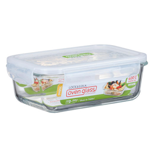 乐扣乐扣 耐热玻璃保鲜盒 微波炉专用加热饭盒 密封碗便当餐盒零食品水果盒 冰箱储物储藏整理收纳盒子 750ML 商品图1