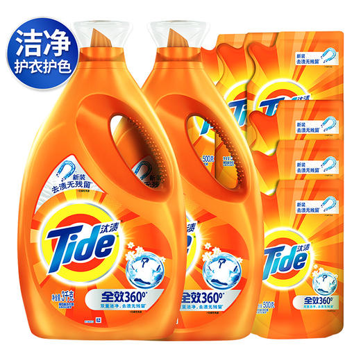 汰渍 全效360度洗衣液超值套装（洁雅百合）3kg*2+500g*6 商品图1