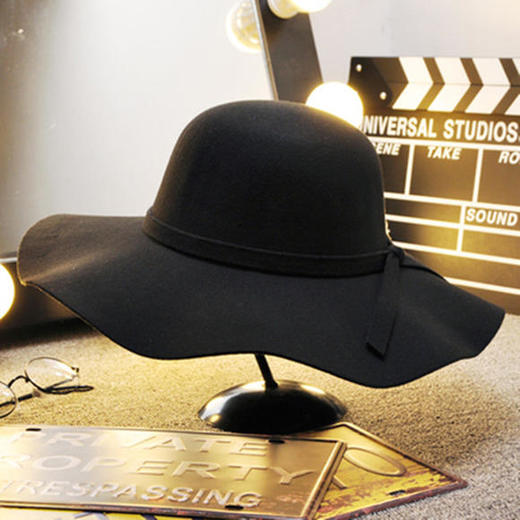 YB-00001111英伦休闲百搭黑色圆顶礼帽 商品图4