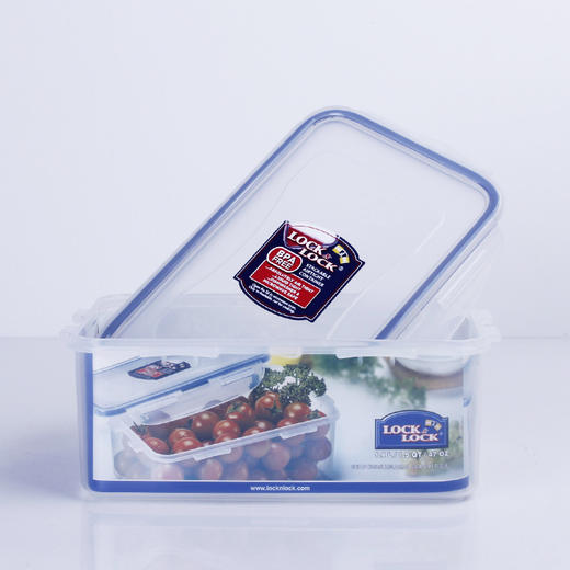 乐扣乐扣 塑料保鲜盒大号装饭盒 大容量密封零食品水果便当盒餐盒 厨房收纳盒冰箱冷冻储物盒子 长方形 1.4L 商品图1