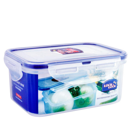 乐扣乐扣 塑料保鲜盒 微波炉饭盒 密封便当盒餐盒 水果零食品干货盒 厨房冰箱冷冻收纳储物储藏整理盒 600ML 商品图0