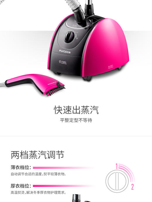 飞科（FLYCO）FI9816蒸汽挂烫机 手持家用电熨斗挂式蒸汽熨衣机JPY带授权招加盟代理 商品图4