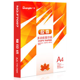 广博(GuangBo)70g惊喜A4打印纸复印纸 5包/箱F70975