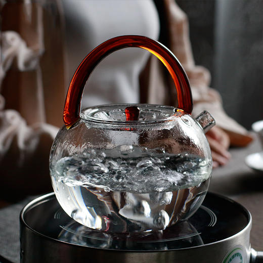玻璃烧水壶单壶（红色把手） 商品图1