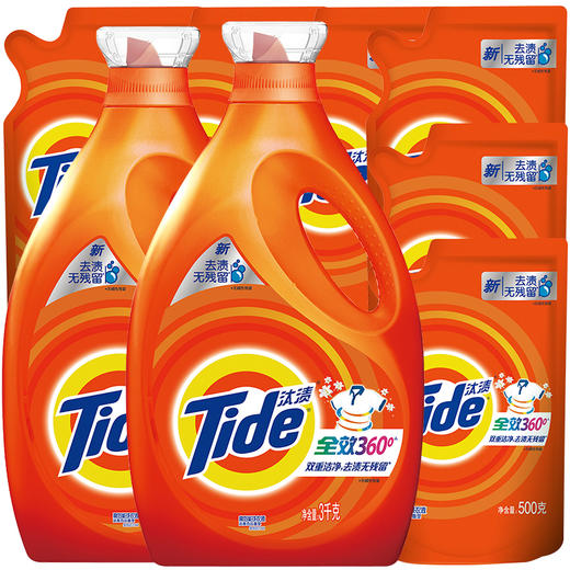 汰渍 全效360度洗衣液超值套装（洁雅百合）3kg*2+500g*6 商品图5