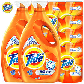 汰渍 全效360度洗衣液超值套装（洁雅百合）3kg*2+500g*6