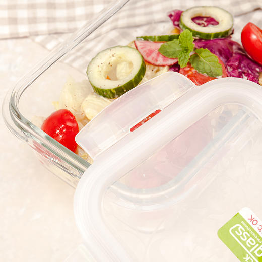 乐扣乐扣 耐热玻璃保鲜盒 微波炉专用加热饭盒 密封碗便当餐盒零食品水果盒 冰箱储物储藏整理收纳盒子 750ML 商品图4