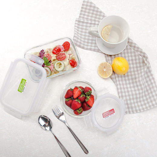 乐扣乐扣 耐热玻璃保鲜盒 微波炉专用加热饭盒 密封碗便当餐盒零食品水果盒 冰箱储物储藏整理收纳盒子 750ML 商品图2