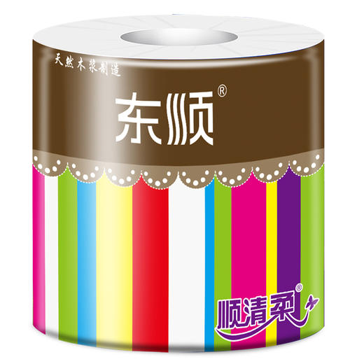 顺清柔 有芯卷纸卫生纸 彩虹系列4层200g*10卷（2kg/提） 商品图5